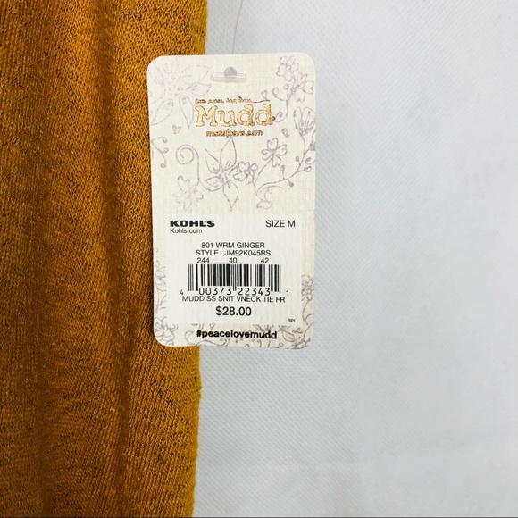MUDD V-Neck Tee Warm Ginger Juniors Size M NWT - Picture 5 of 8